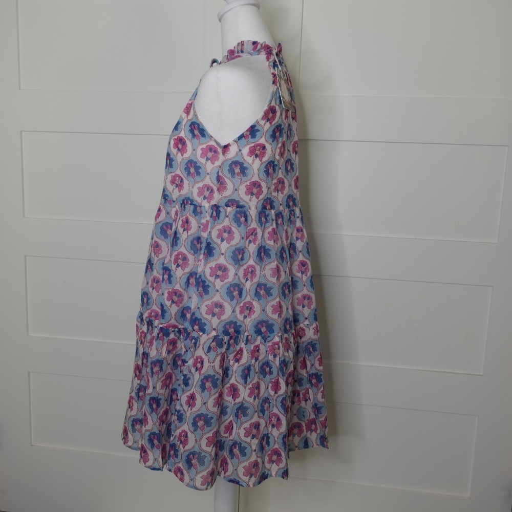 Oliphant Dress Sleeveless Tiered Mini Iris Blue - Picture 3 of 11
